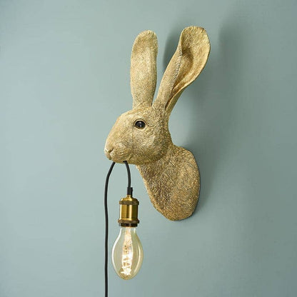 Hasi wandlamp, goudkleurig polyurethaanhars, 22 x 19 x 46 cm