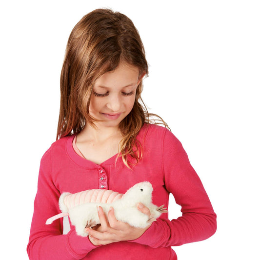 Marionnette à main Tatou fée rose Folkmanis réaliste