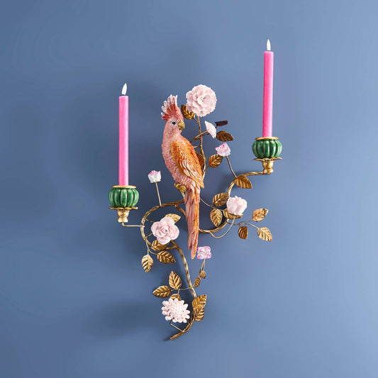 Oranje/gouden papegaaienkroonluchter 39,5 x 12 x 59 cm