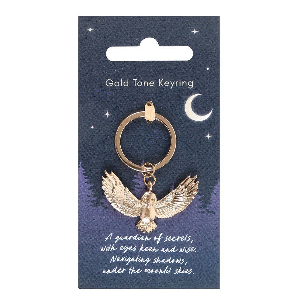 Sleutelhanger met gouden uil