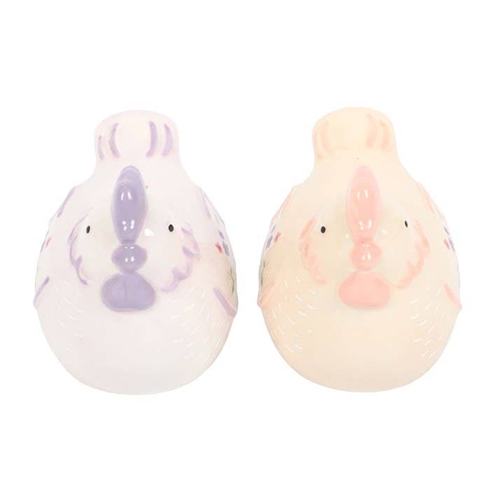 Salt and pepper, flower hens