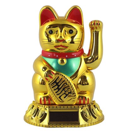 Golden solar lucky cat 18cm