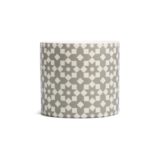 Pot de fleurs Carreaux - fleurs grises