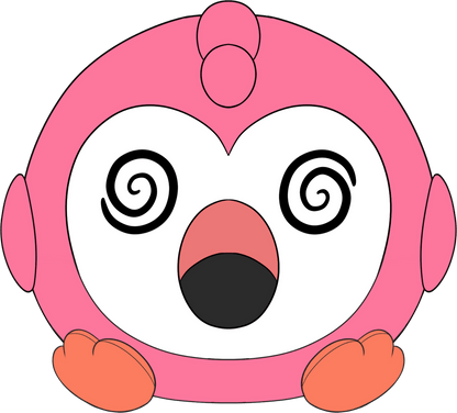Dizzy Flamingo Sticker (6in)