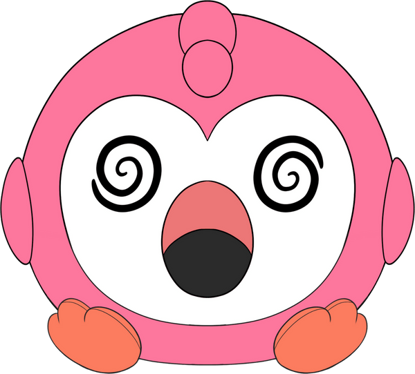 Dizzy Flamingo Sticker (6in)