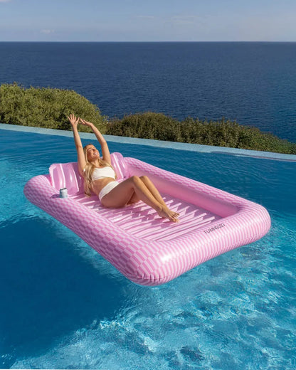 Pink Portofino tanning pool float