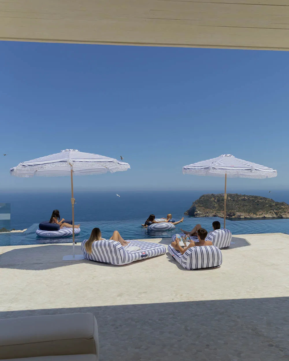 Double Blue Pool Lounger - MÓNACO
