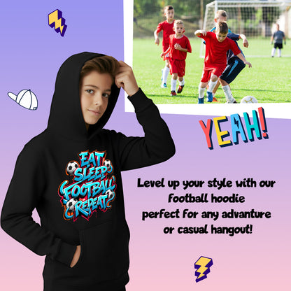 Fringoo gamer Sweat à capuche noir garçon Cotton Rich Soft Hooded Sweatshirt- EatFootball noir