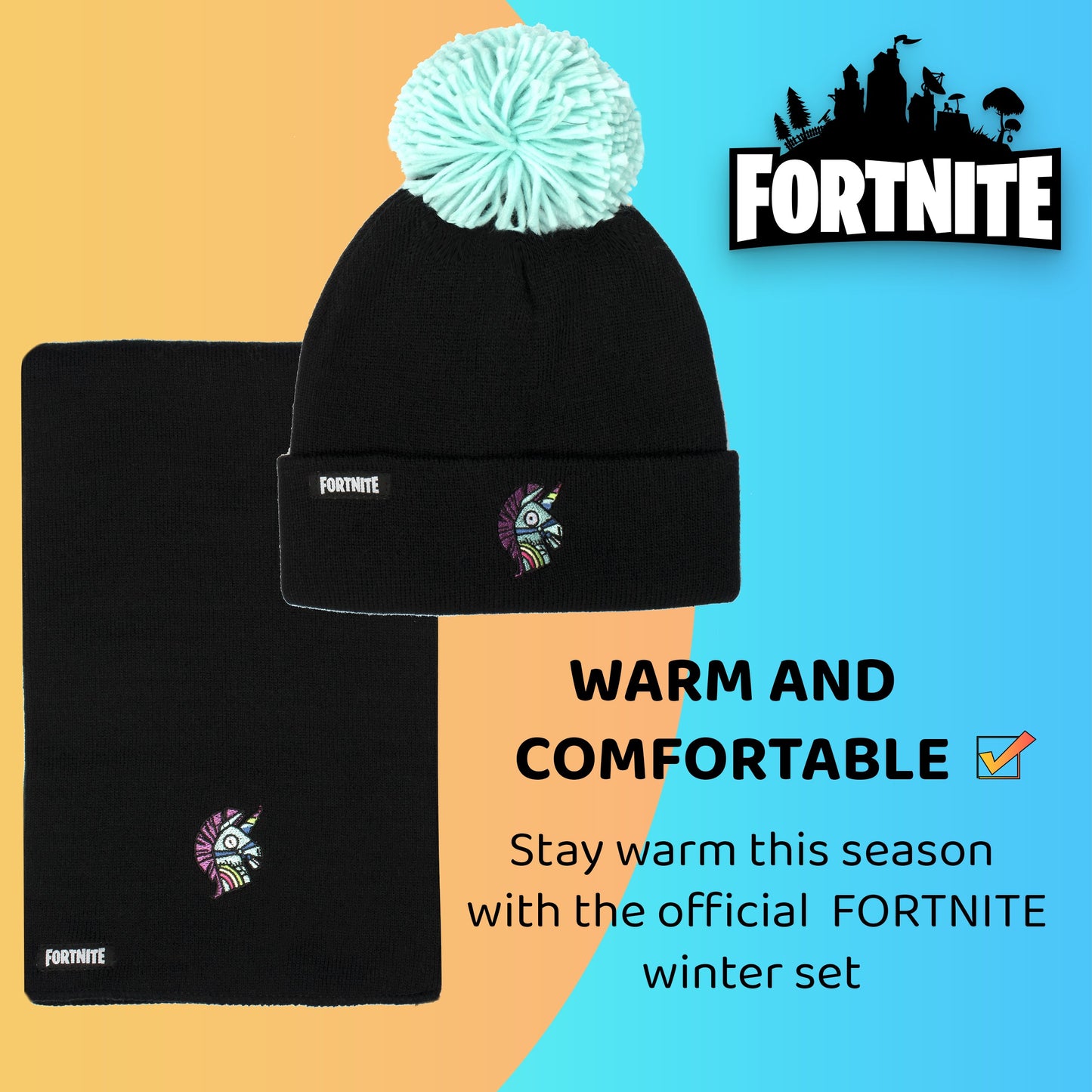 FORTNITE Hat & Scarf Set - Llama
