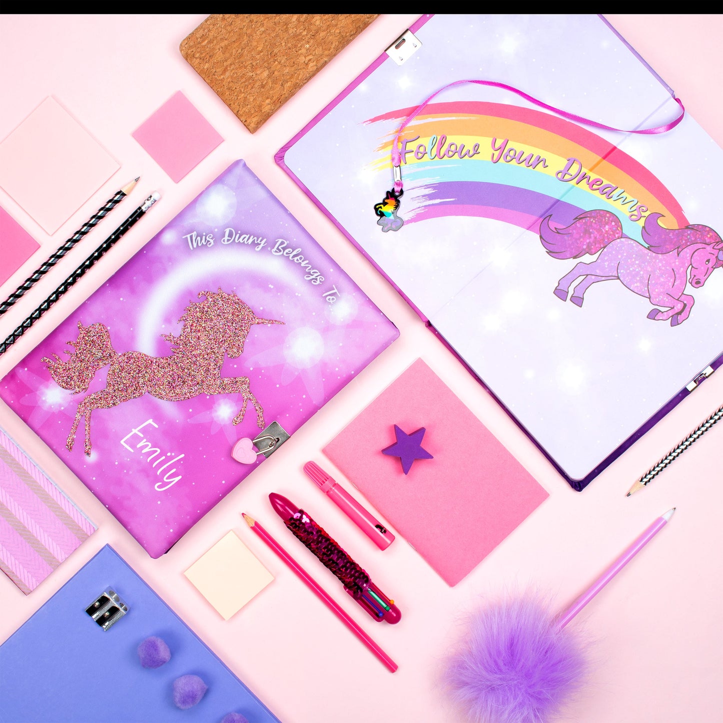 Personalized Notebook - Glitter Unicorn