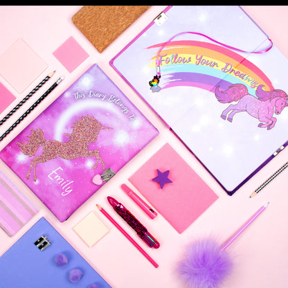 Personalized Notebook - Glitter Unicorn