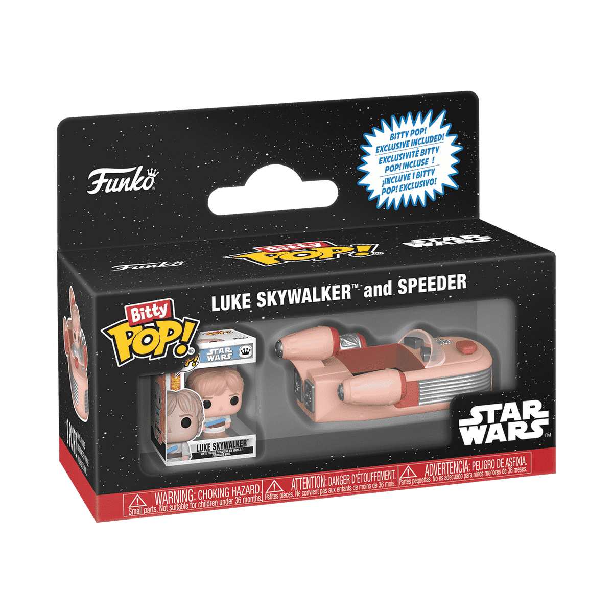 Bitty Pop! Pop! Rides Luke Skywalker and Speeder - emballage officiel Funko