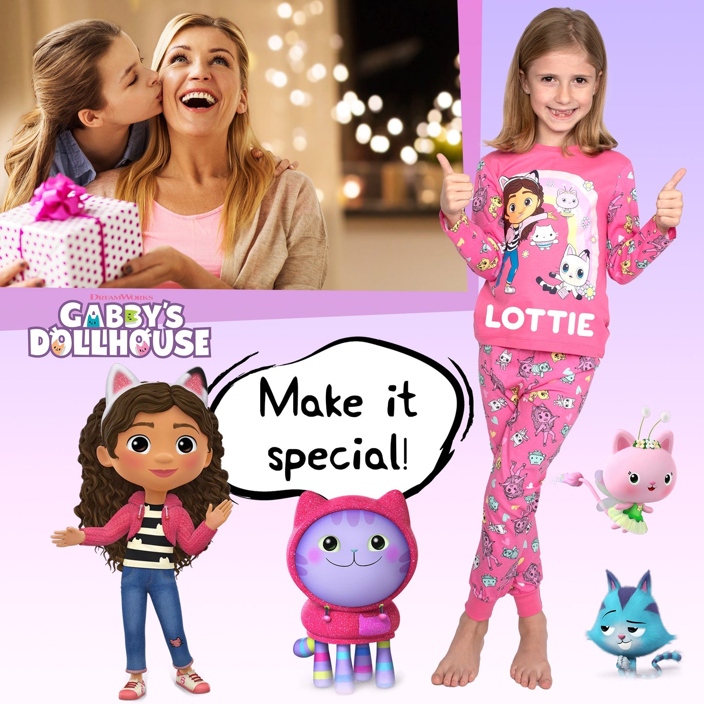 Gabby's Dollhouse Personalised Pyjamas