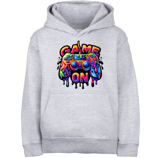 Sweat à capuche gaming – Fringoo gaming gris for Boys Cotton Rich Soft Hooded – Game on gris
