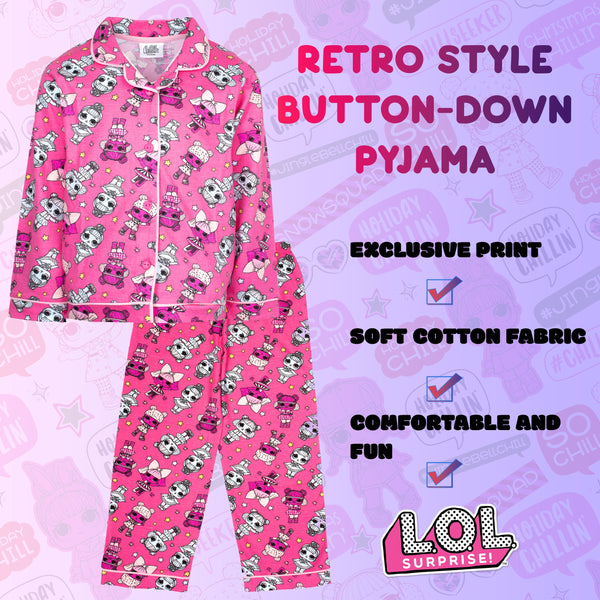 LOL Pink Button-Up Pajamas