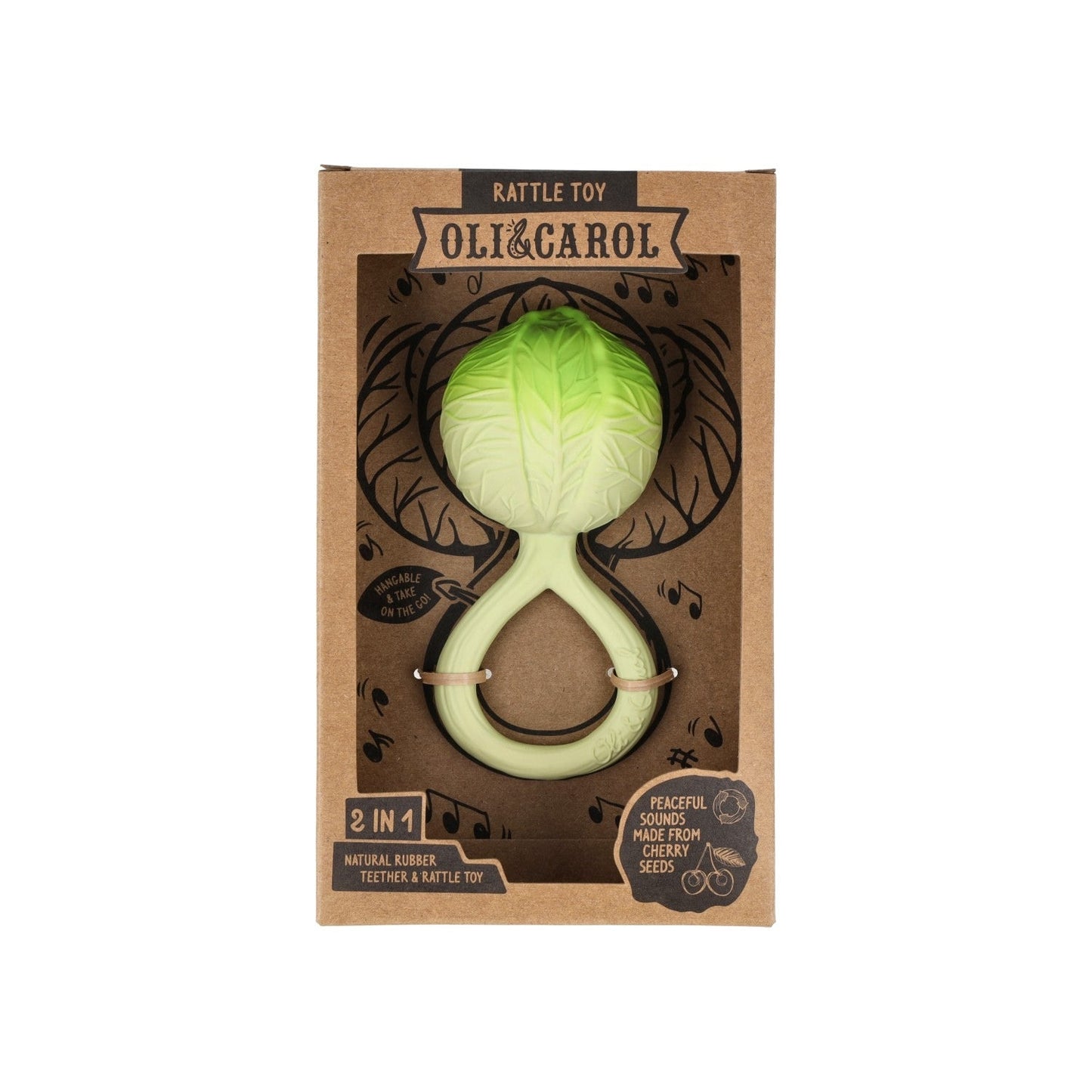 Green Cabbage Baby Rattle
