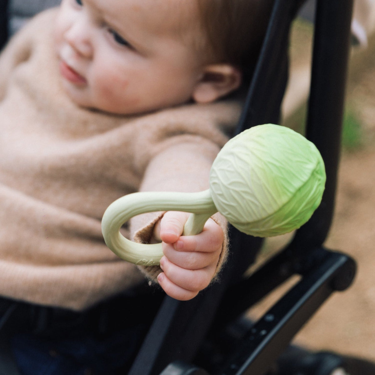 Green Cabbage Baby Rattle