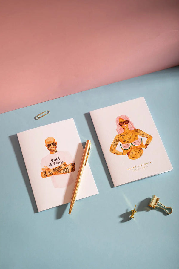 Bald and sexy - Greeting card