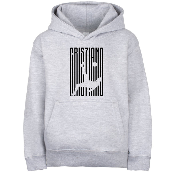 Fringoo Gamer Hoodie Grey for Boys Cotton Rich Soft Hooded Sweatshirt - Cristiano Kick Grey