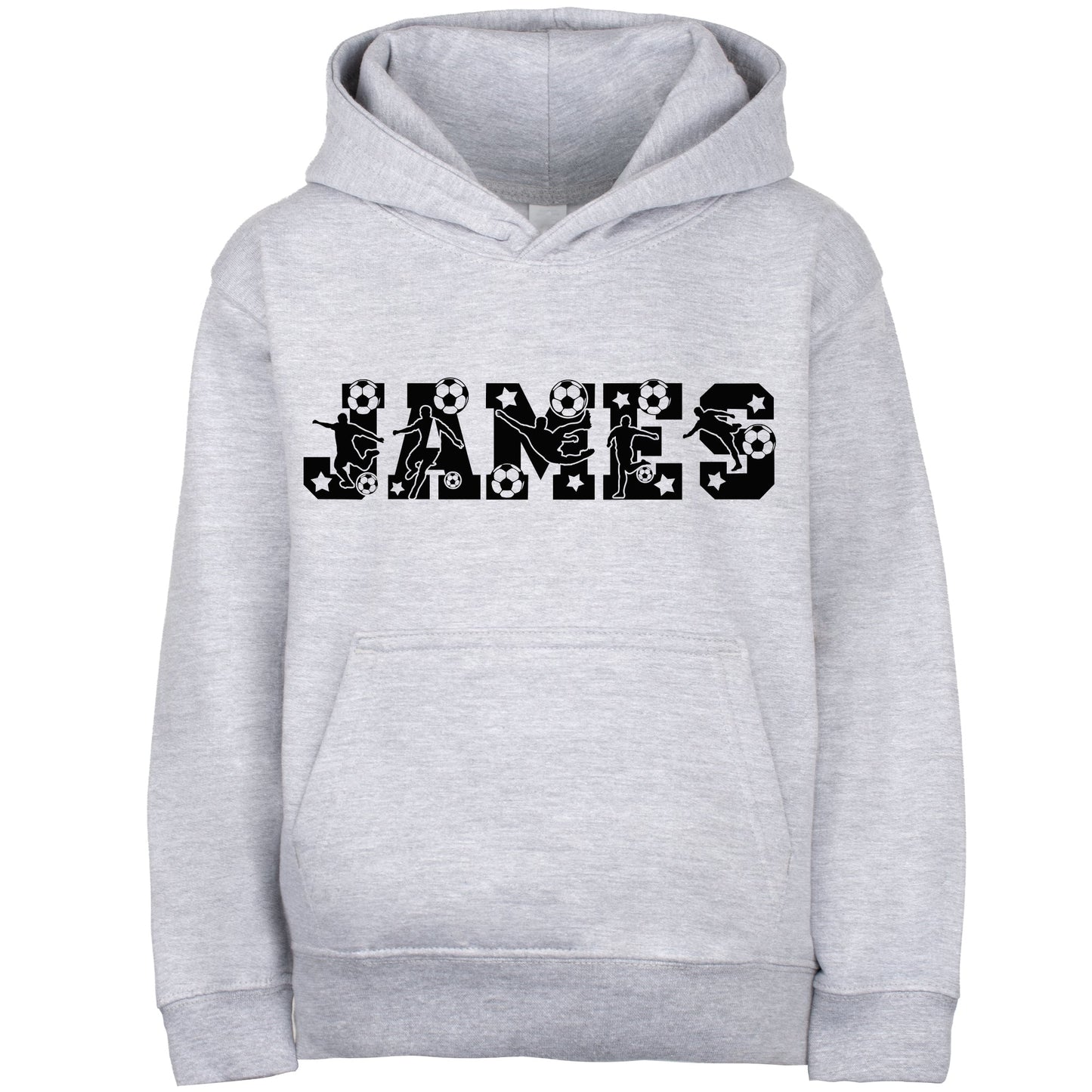 Fringoo football Sweat à capuche gris garçon Cotton Rich Soft Hooded Sweatshirt- football Alphabet gris