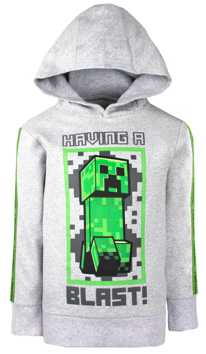 Minecraft Green Creeper Hoodie - Gray