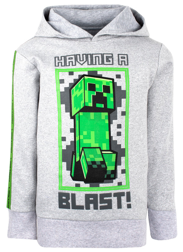 Minecraft Green Creeper Hoodie - Gray