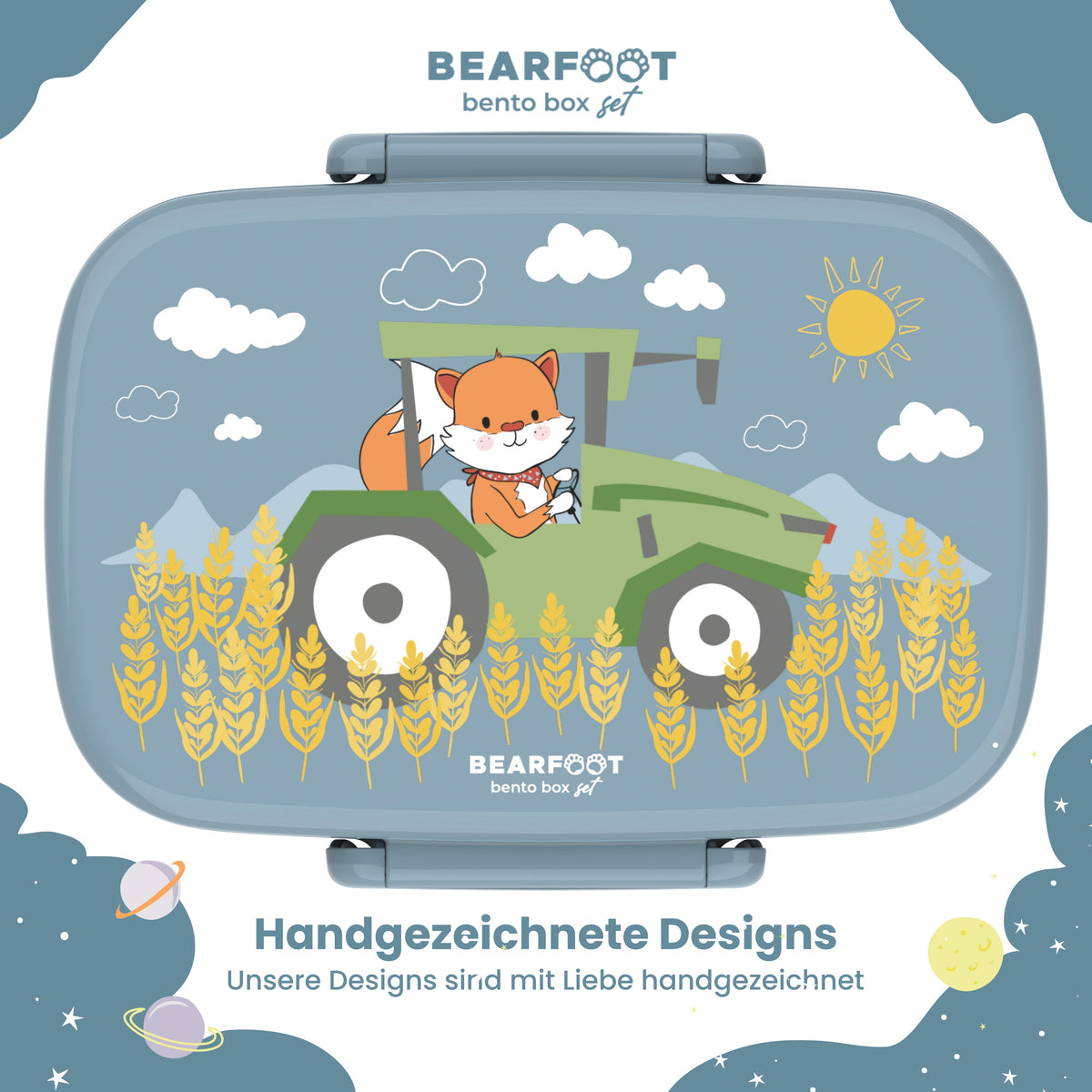Kids' Lunch Box with Compartments, Lightweight & Leak-Proof - Tractor