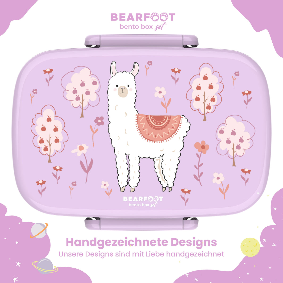 Kids' Lunch Box with Compartments, Lightweight & Leak-Proof - Llama