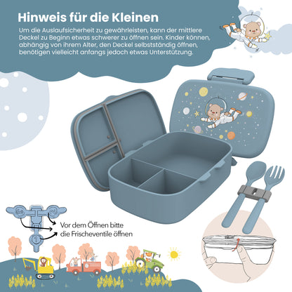 Kids' Lunch Box with Compartments, Lightweight & Leak-Proof - Bear