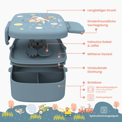 Kids' Lunch Box with Compartments, Lightweight & Leak-Proof - Bear