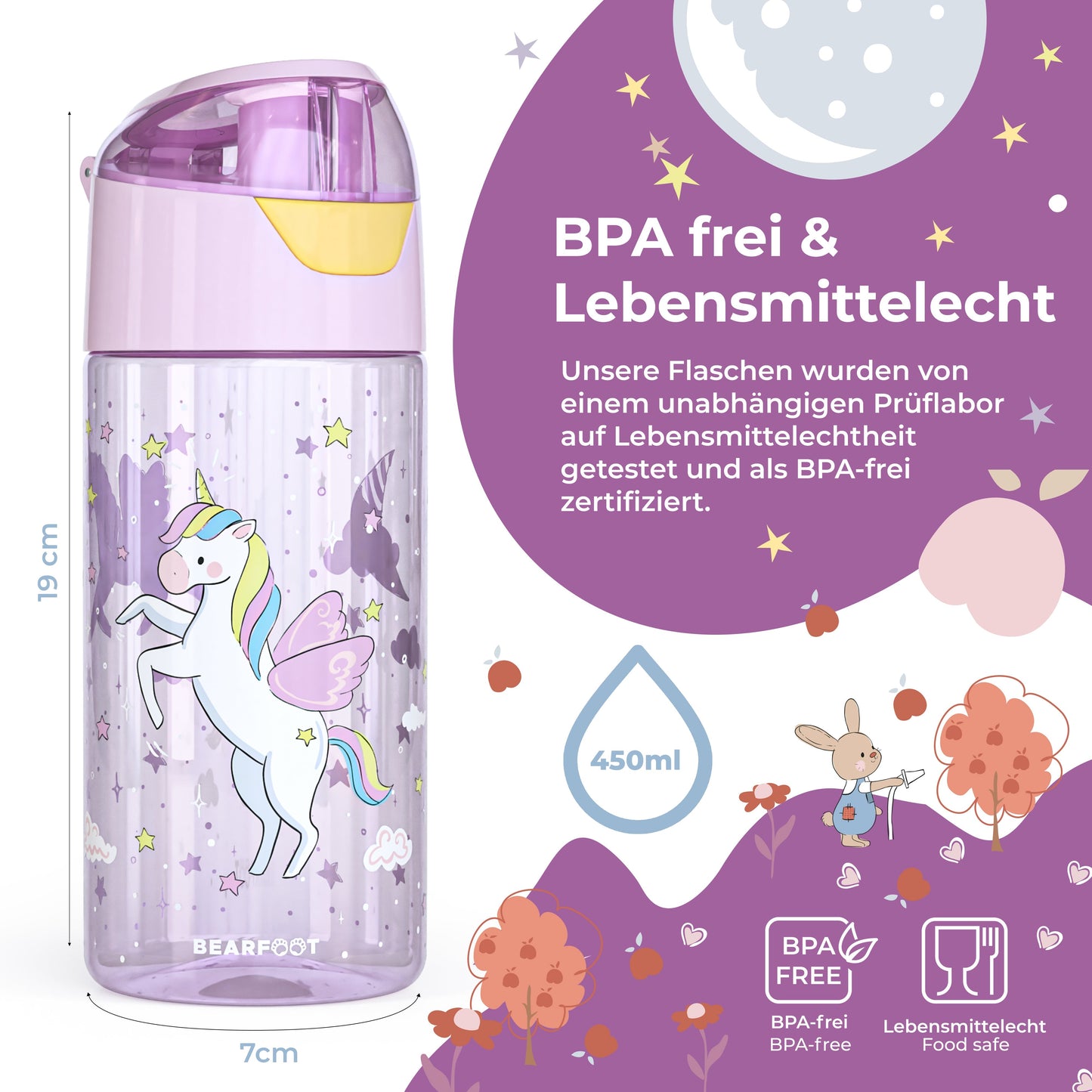 Unicorn Bundle - Bento Box M & Water Bottle 450ml & Insulated Bottle 400ml