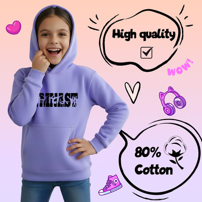 Fringoo Gymnastic Sweat à capuche for enfant Cotton Rich Soft Hooded Sweatshirt- Gymnast violet