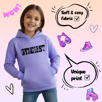 Fringoo Gymnastic Sweat à capuche for enfant Cotton Rich Soft Hooded Sweatshirt- Gymnast violet