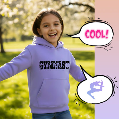 Fringoo Gymnastic Sweat à capuche for enfant Cotton Rich Soft Hooded Sweatshirt- Gymnast violet