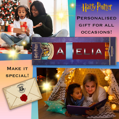 Harry Potter Personalized Crest Bookmark Burgundy