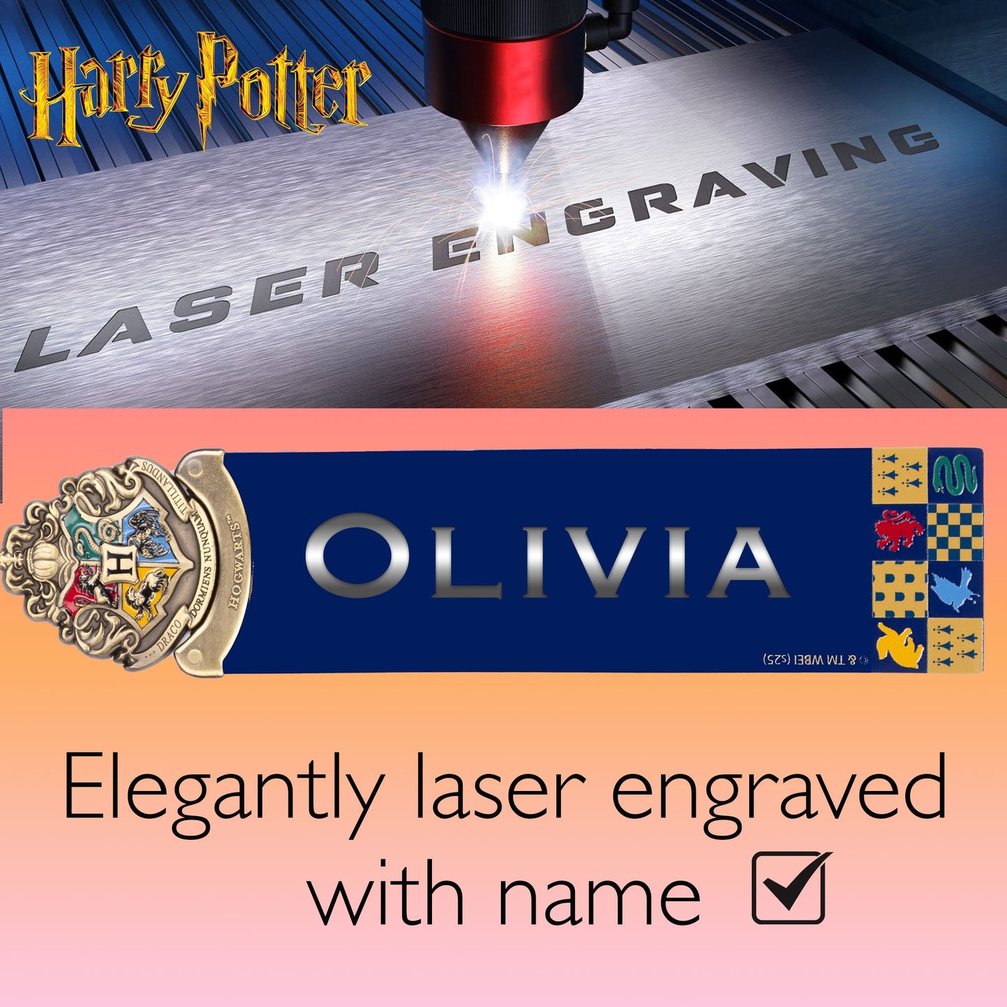 Harry Potter Crest Bookmark Navy bleu