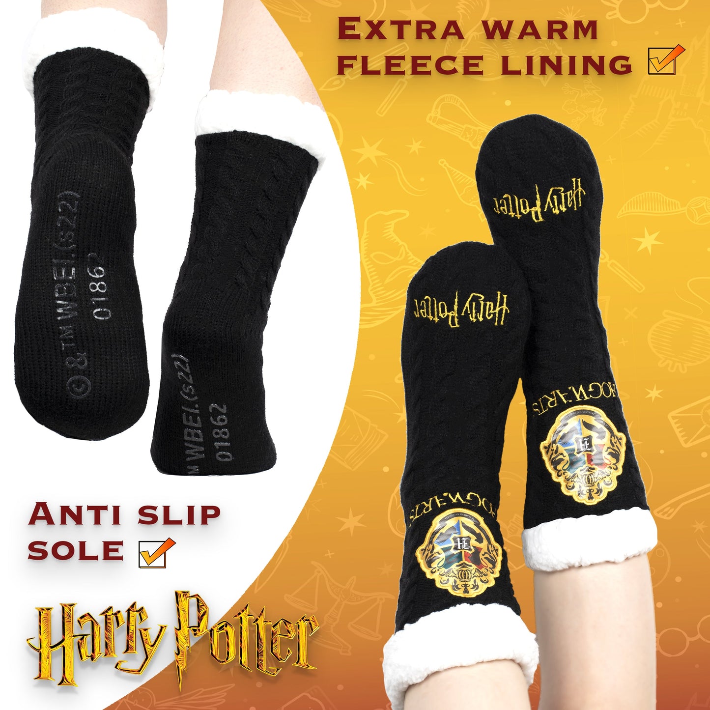 Harry Potter Slippery Chaussettes – noir