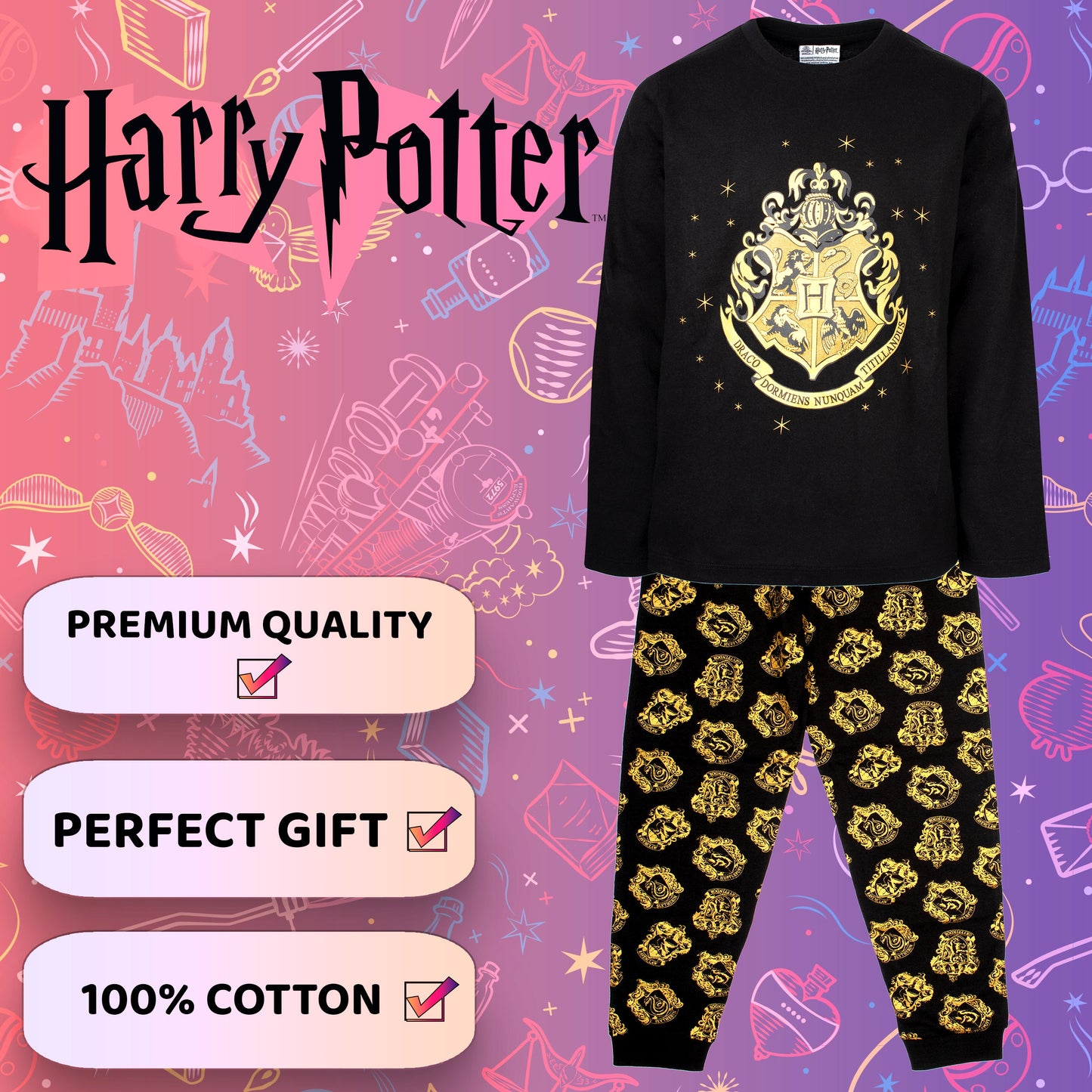 Harry Potter Pyjama Set - Black