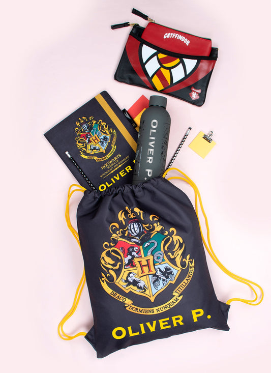 Harry Potter Black Personalized Drawstring Bag for Kids