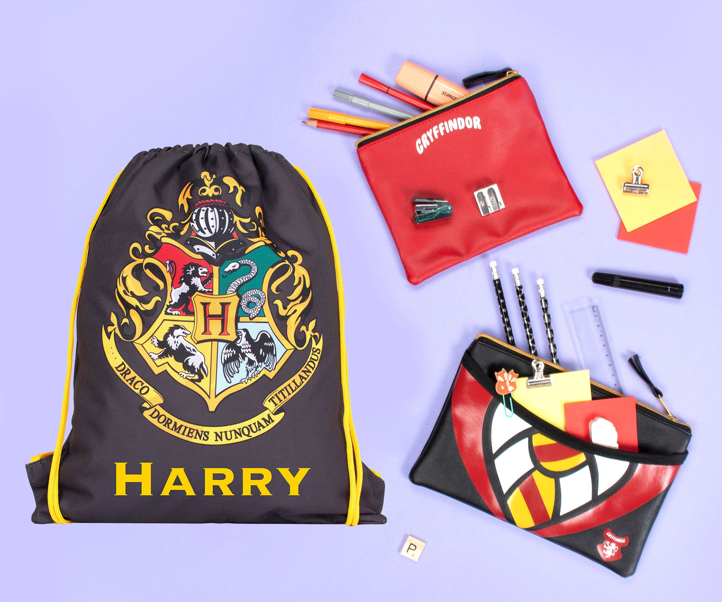 Harry Potter Black Personalized Drawstring Bag for Kids