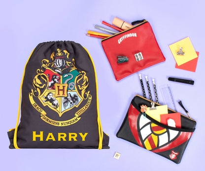 Harry Potter Black Personalized Drawstring Bag for Kids