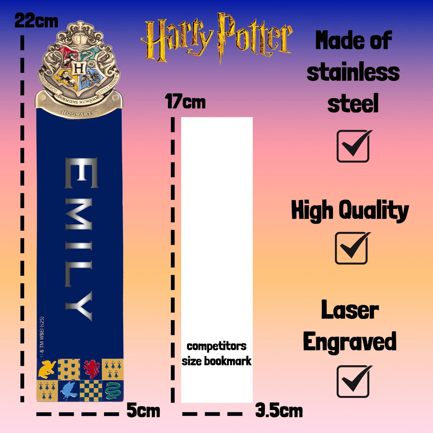 Harry Potter Crest Bookmark Navy bleu