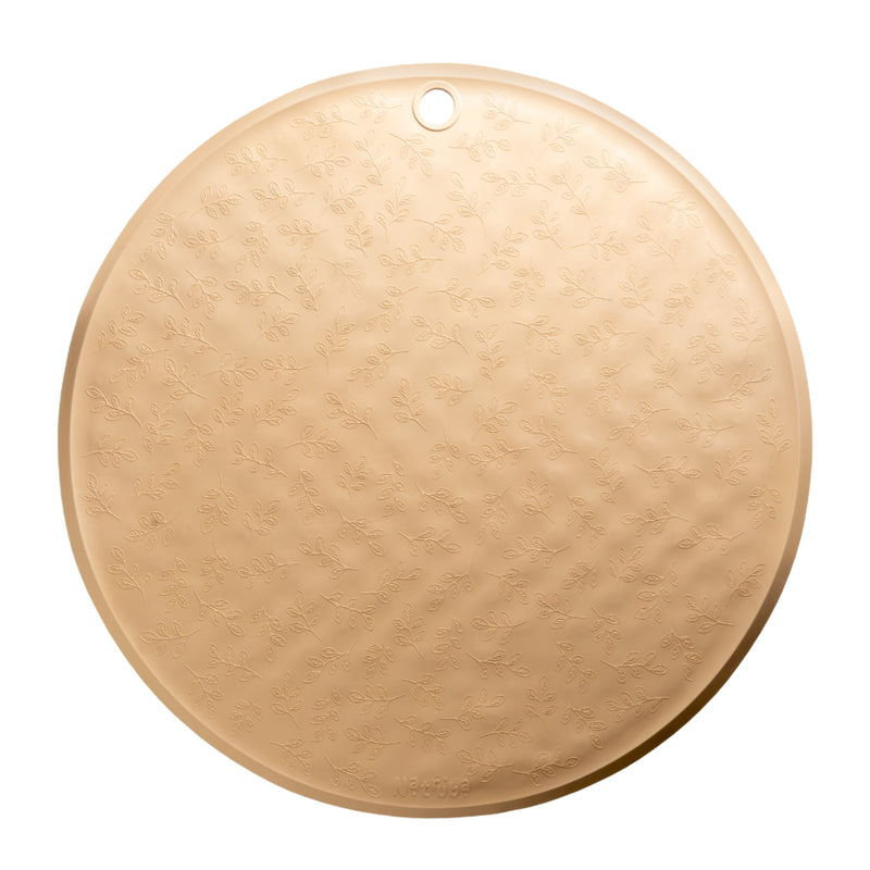 Tapis de bain rond Feuillage Caramel - Natruba