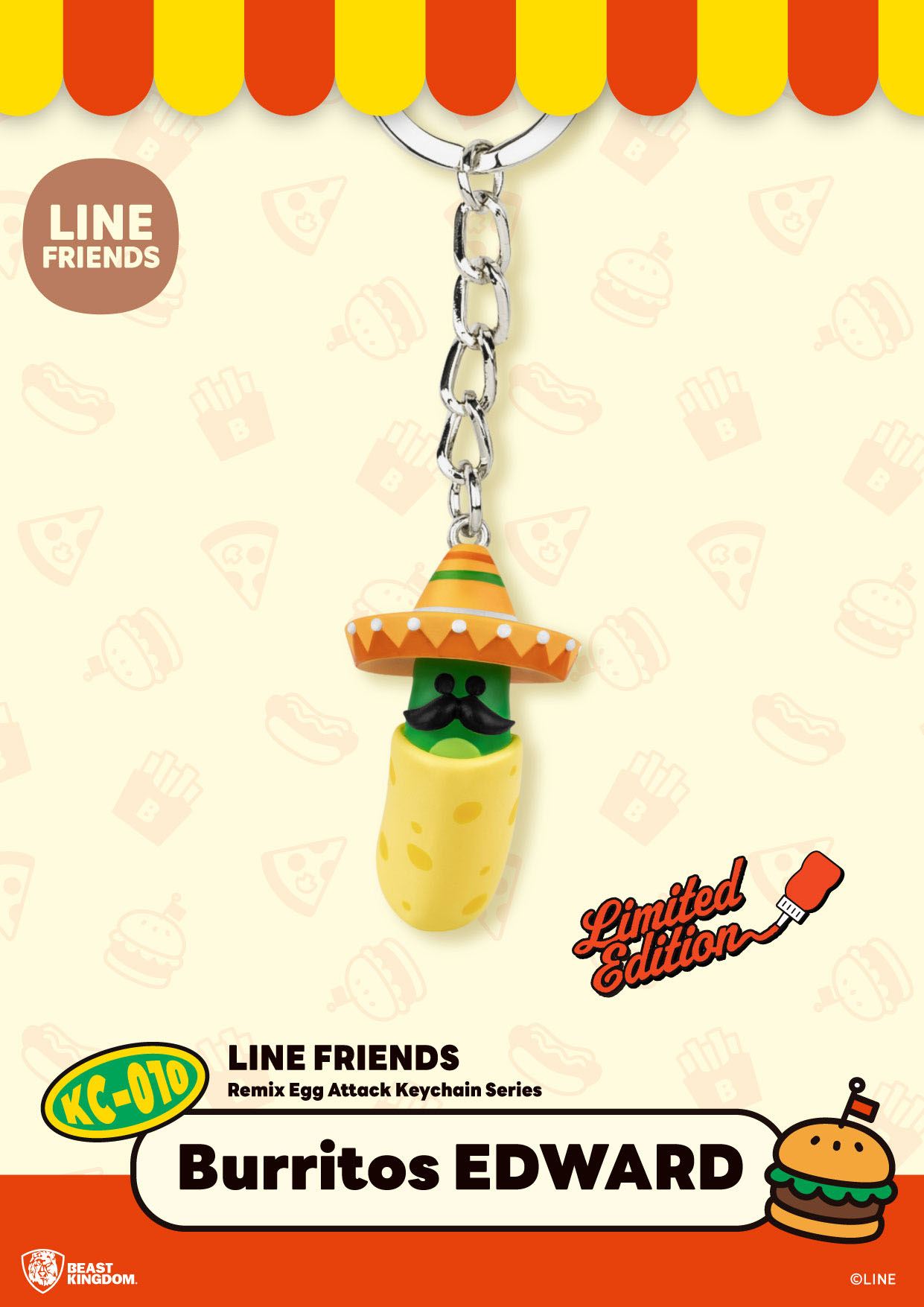 Mini Egg Attack Keyring - Line Friends 