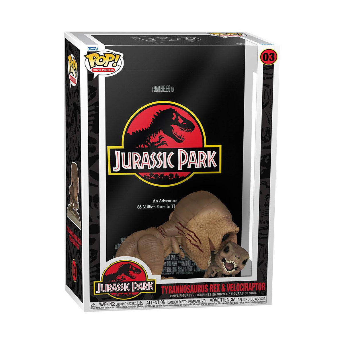 Pop! Movie Poster Jurassic Park Tyrannosaurus Rex &amp; Velociraptor