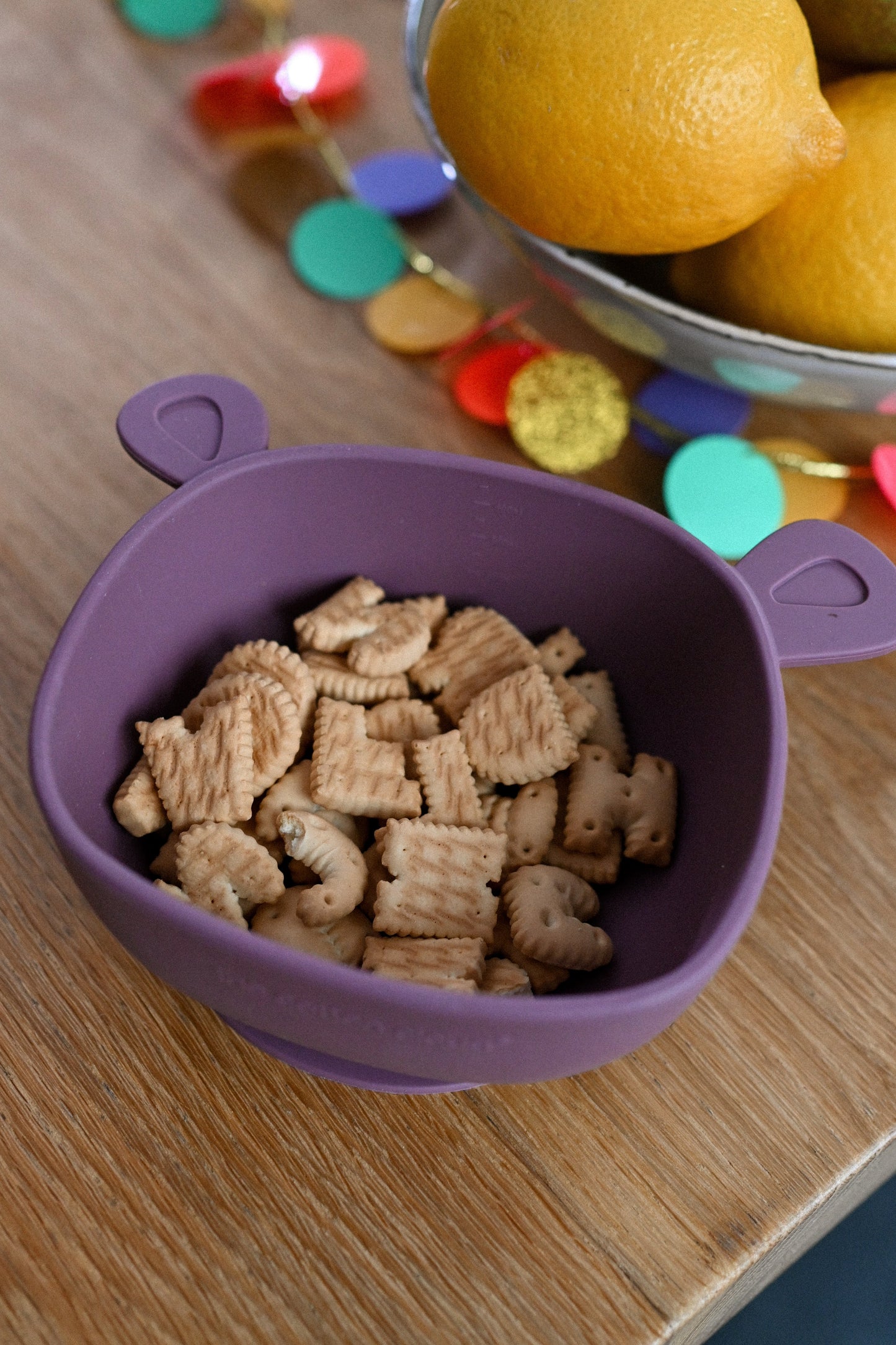 Lili the Bear Silicone Eating Bowl Plum
