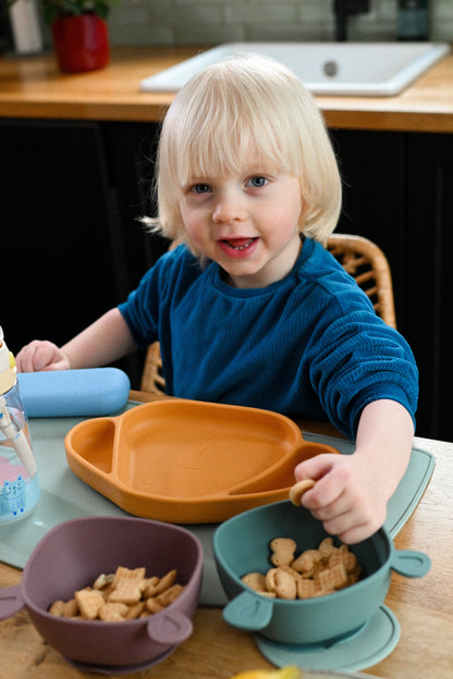 Lili the Bear Silicone Eating Bowl Plum