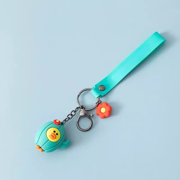 Sleutelhanger met eend en cactus