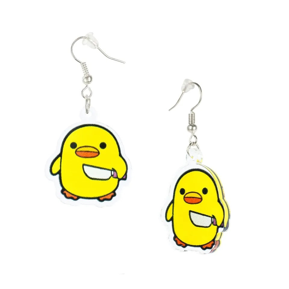 Duck with a Knife Earrings