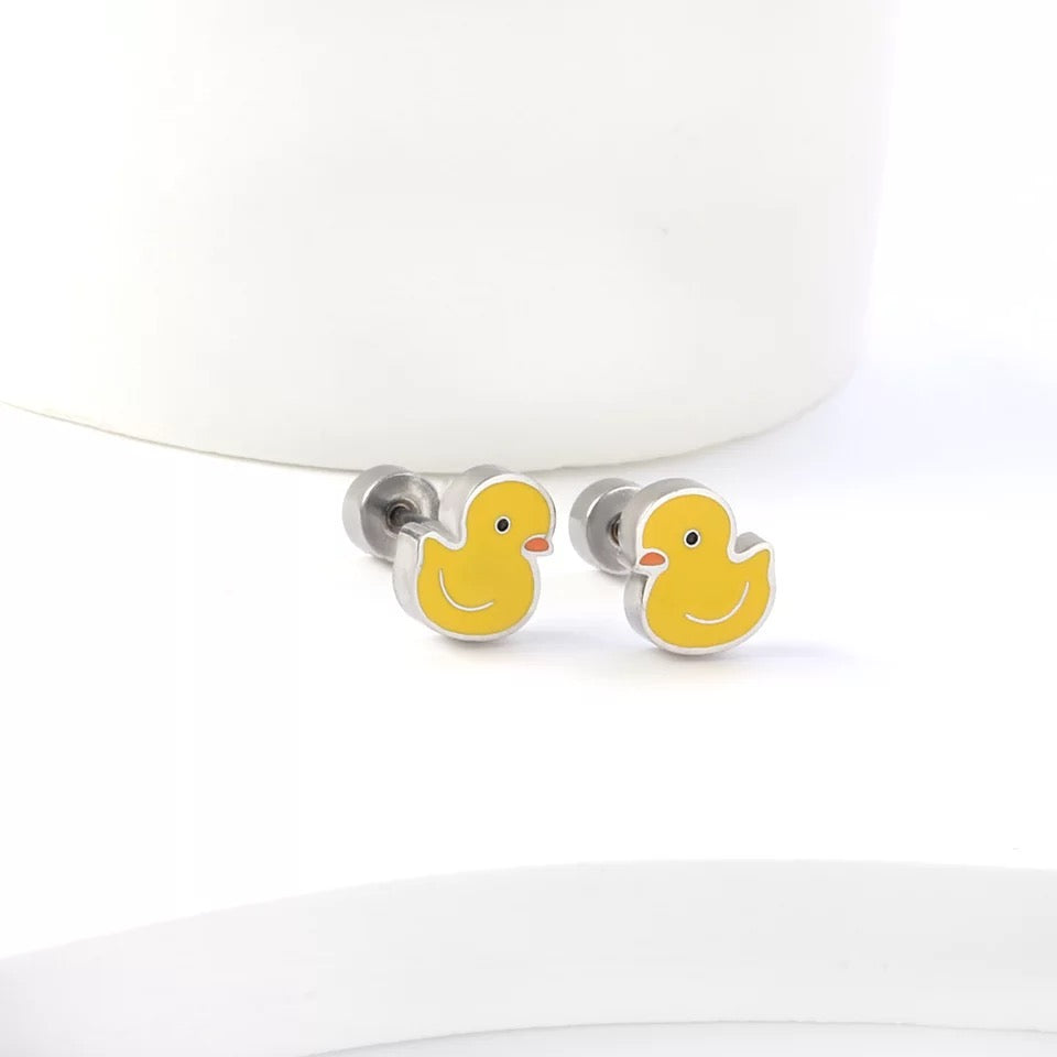 Boucles d'Oreilles Canard Jaune